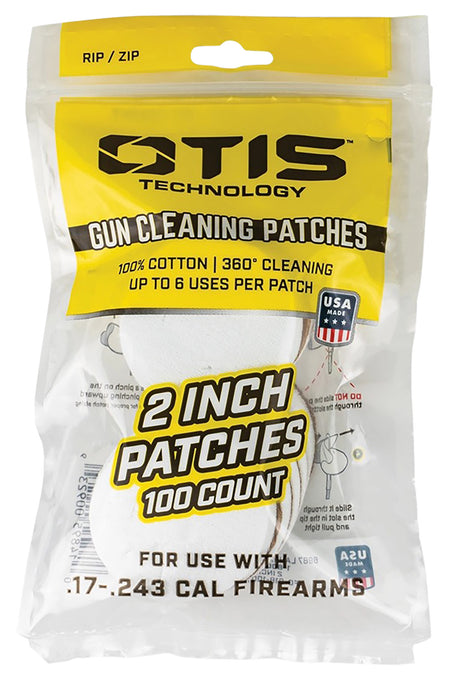 Otis FG918100 Small Caliber Cleaning Patches 17-22 Cal Rimfire 100 Pack