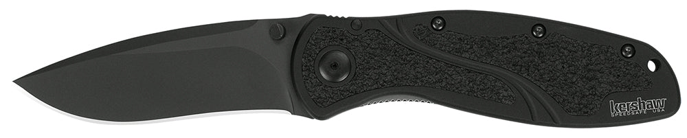 Kershaw 1670BLK Blur 3.40" Folding Drop Point 14C28N Steel Black DLC Blade, Black Anodized Aluminum Handle