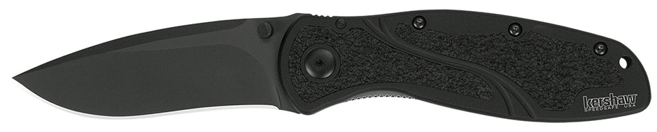 Kershaw 1670BLK Blur 3.40" Folding Drop Point 14C28N Steel Black DLC Blade, Black Anodized Aluminum Handle