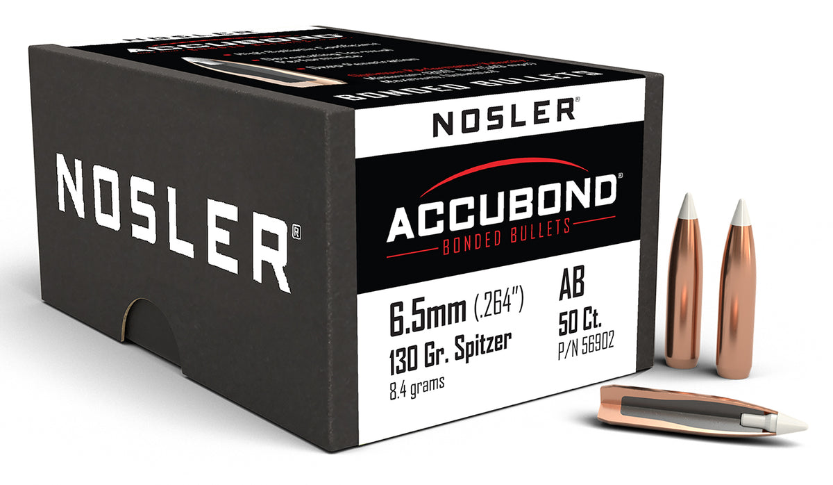 Nosler 56902 6.5 Creedmoor 130gr AccuBond Bonded Spitzer Point 50/Box