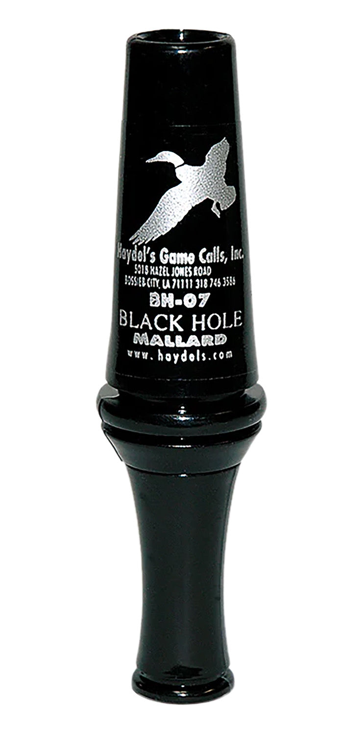 Haydel's BH07 Black Hole Double Reed Mallard Duck Call - Black Polycarbonate