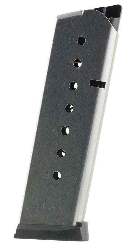 Mec-Gar MGCG4508SPF Standard Stainless Detachable 8-Round .45 ACP Magazine for 1911 Government