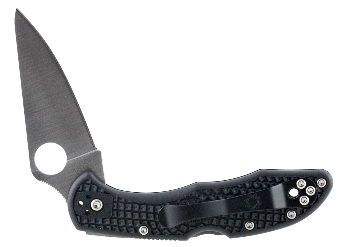 Spyderco C11FPBK Delica Folder 2.875" VG-10 Full Flat Ground Plain Edge FRN Black Handle