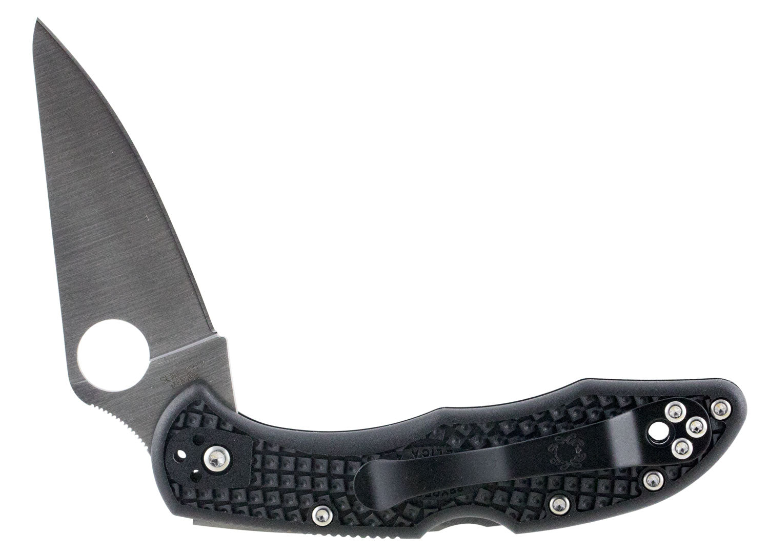 Spyderco C11FPBK Delica Folder 2.875" VG-10 Full Flat Ground Plain Edge FRN Black Handle