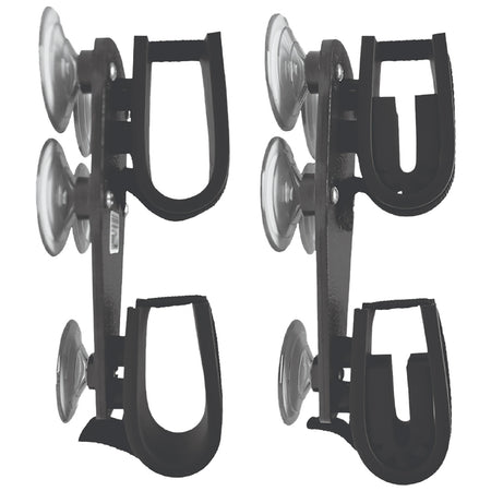 Rugged Gear 10020 Suction Cup Gun Rack Black Metal Universal Fit
