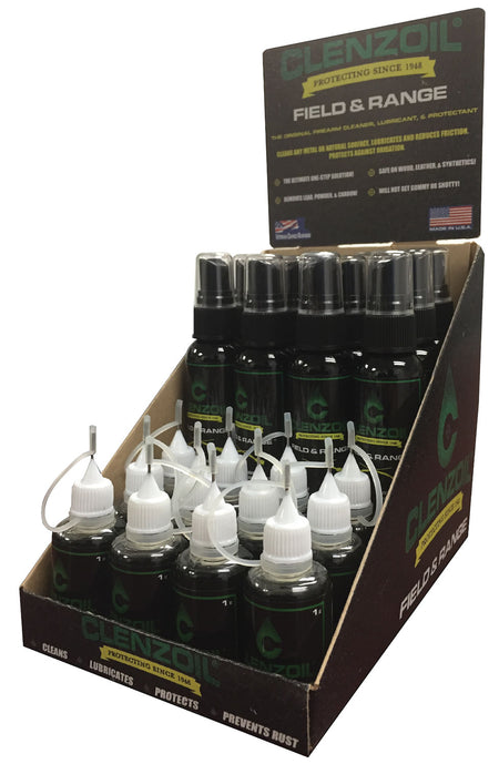 Clenzoil 2281 Field & Range Counter Display 24 with Pump Sprayers and Needle Oilers
