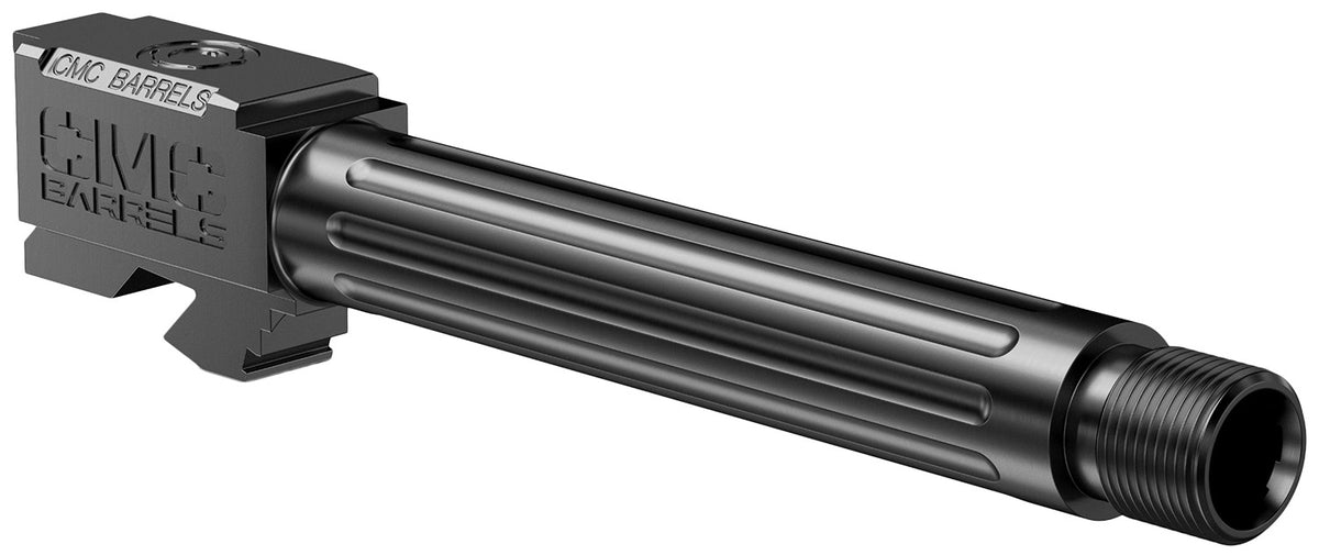CMC Triggers 75511 Match Precision 9mm Luger 4.48" Black DLC Stainless Fluted Threaded Barrel for Glock 17 Gen 3-4