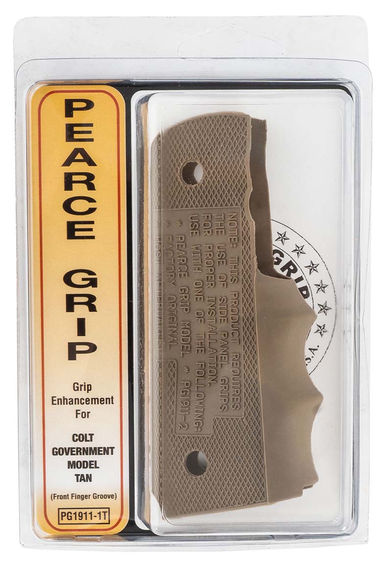 Pearce Grips Government 1911 Tan Rubber Finger Groove Insert