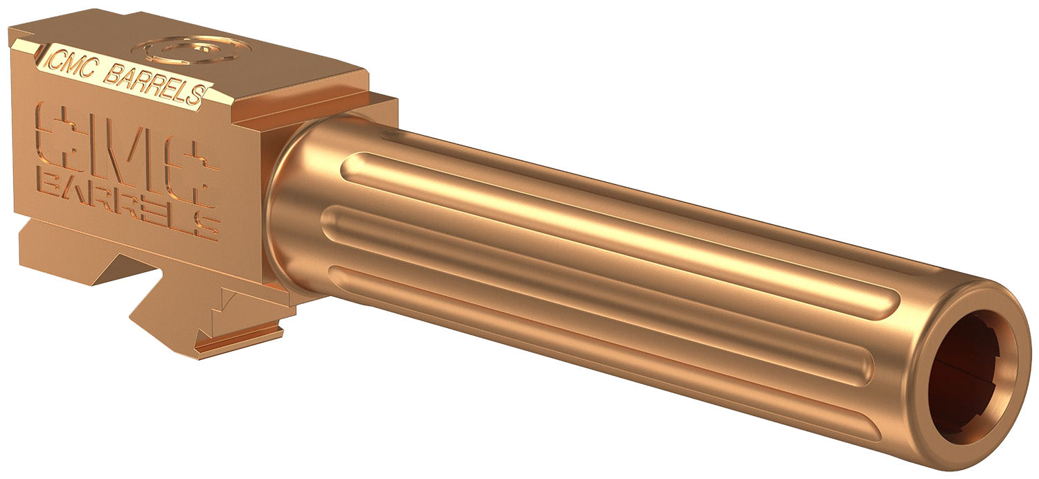 CMC Triggers 75524 Match Precision Glock 19 Gen3-4 9mm 4.01" Bronze Bead Blasted Satin DLC Fluted Barrel