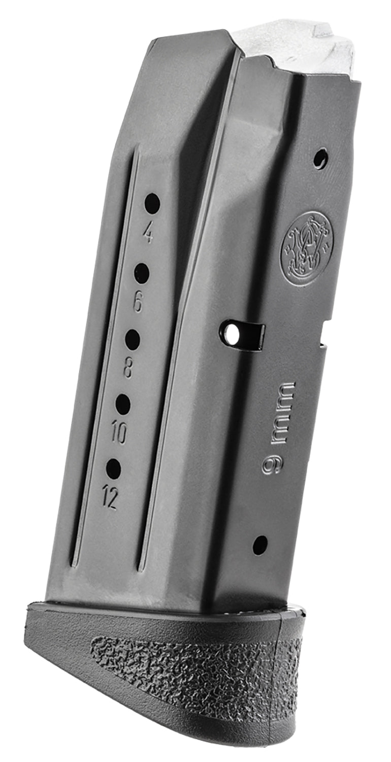 Smith & Wesson 194530000 M&P Compact 12rd 9mm Luger Blued Steel Magazine with Finger Rest