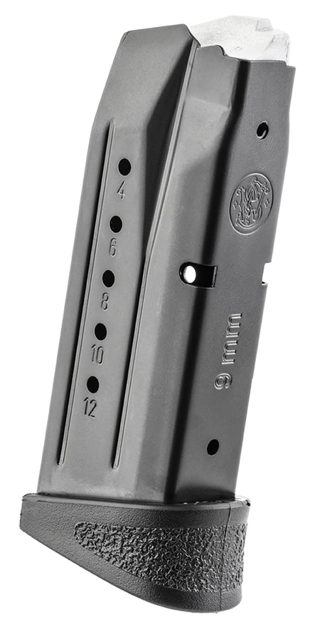 Smith & Wesson 194530000 M&P Compact 12rd 9mm Luger Blued Steel Magazine with Finger Rest