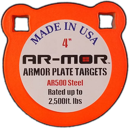 AR-MOR 4" AR500 Steel Shooting Gong 1/2" Thick Orange Round