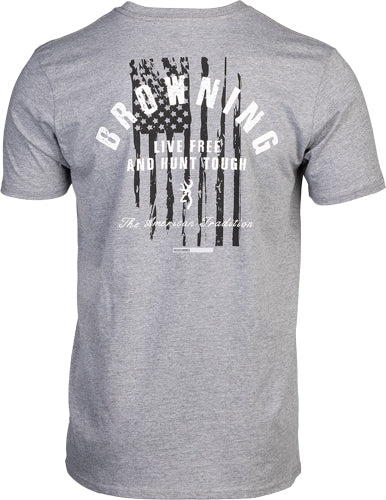BROWNING SS T-SHIRT HUNT TOUGH HEATHER GRAY LARGE