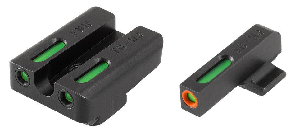 TruGlo TG13FN1PC TFX Pro Green Tritium Fiber Optic Orange Outline Front & Rear Sight Set