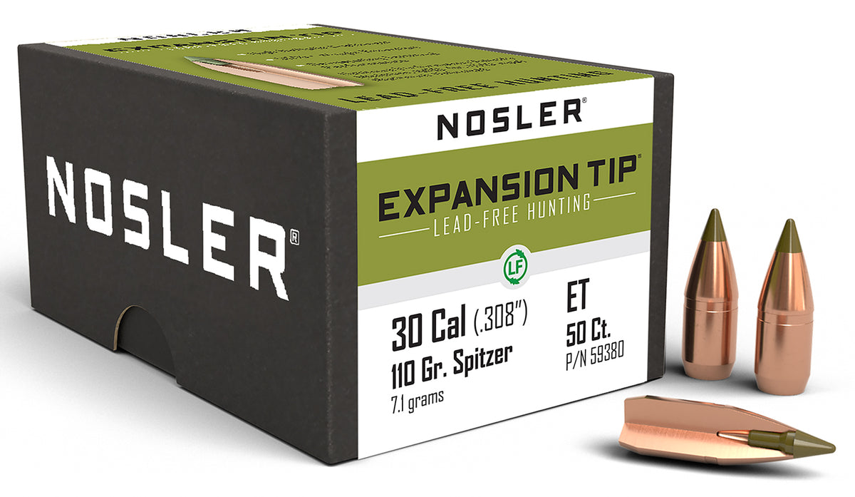 Nosler E-Tip .30 Cal 110gr Lead Free Expansion Tip Bullets 50-Count