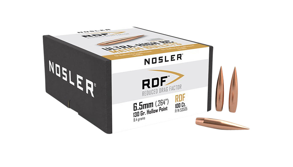 Nosler RDF Match 6.5 Creedmoor 130 Grain HPBT Competition Bullets 100-Count