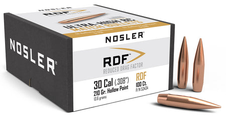 Nosler RDF Match .30 Cal 210 Grain HPBT Competition Bullets 100-Count
