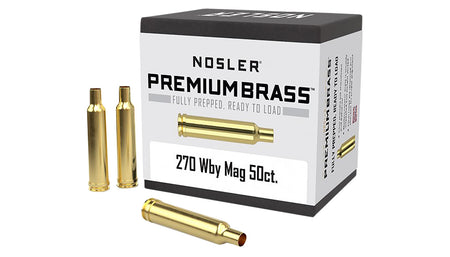 Nosler Premium Unprimed Rifle Brass 270 Weatherby Magnum 50 Per Box