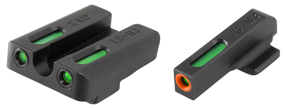 TruGlo TG13KA1PC TFX Pro Green Tritium Fiber Optic Orange Outline Front & Rear Sight Set for Kahr