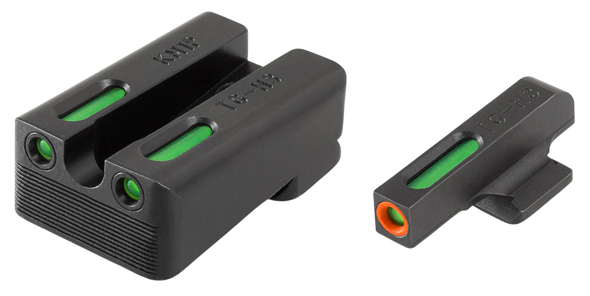 TruGlo TG13KM1PC TFX Pro Green Tritium Fiber Optic Orange Outline Front & Rear Sight Set for Kimber