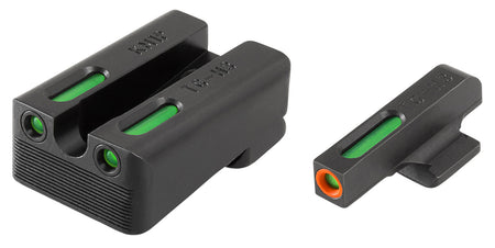 TruGlo TG13KM1PC TFX Pro Green Tritium Fiber Optic Orange Outline Front & Rear Sight Set for Kimber
