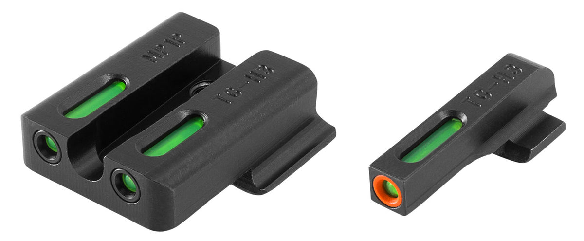 TruGlo TG13MP1PC TFX Pro Green Tritium Fiber Optic Orange Outline Front & Rear Sight Set for S&W M&P