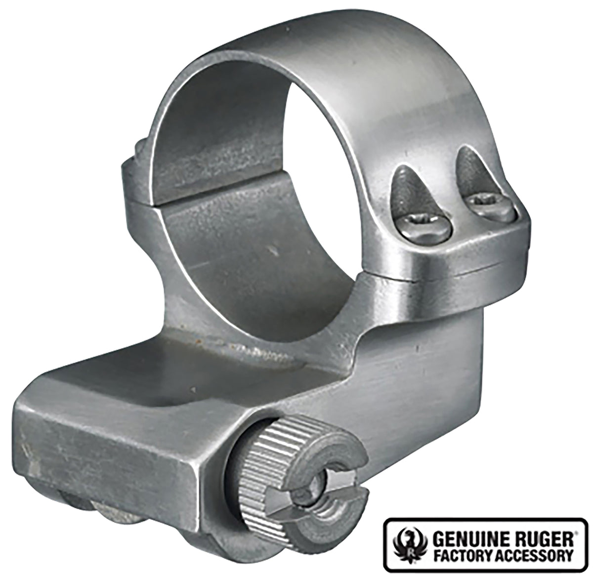 Ruger 90288 4KO 1" Medium Offset Scope Ring Silver