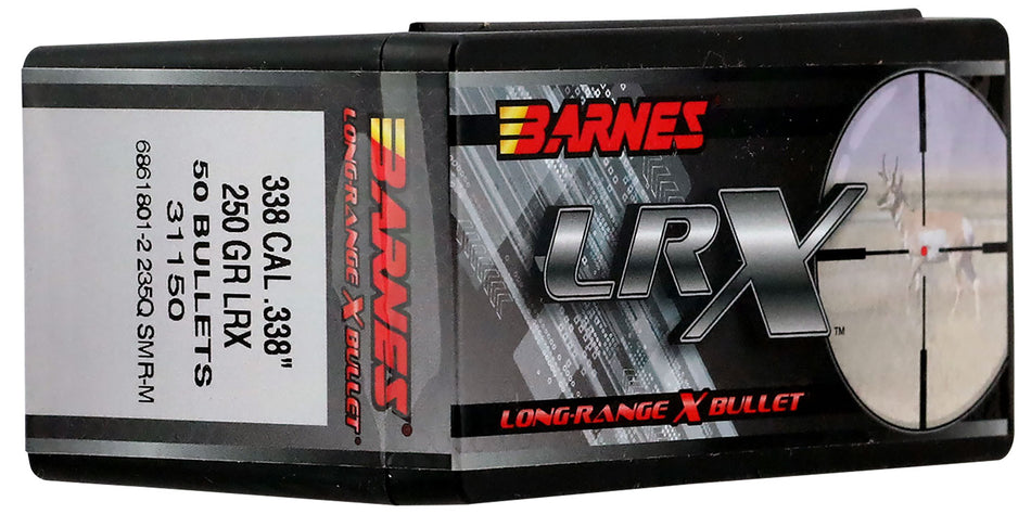 Barnes LRX Long Range X 338Cal 250gr Boat Tail All-Copper Bullets 50/Box