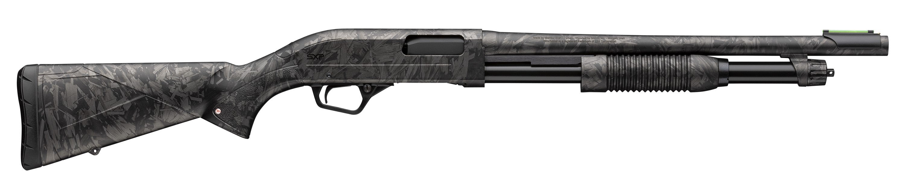 Winchester Repeating Arms 512457395 SXP Defender Compact 12 Gauge Pump 3" 5, 2 3/4" Shells 18" Forged Carbon Hydrodip Steel Barrel, Aluminum Receiver, Fixed Forged Carbon Hydrodip Synthetic Stock