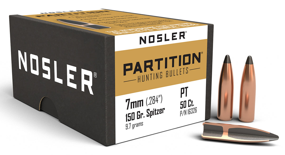 Nosler Partition 7mm 150gr Big Game Spitzer Bullets 50-Count Box