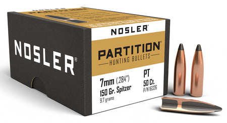 Nosler Partition 7mm 150gr Big Game Spitzer Bullets 50-Count Box