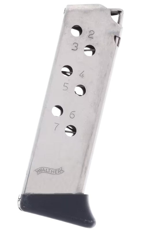 Walther PPK .32 ACP 7-Round Nickel Magazine with Finger Rest
