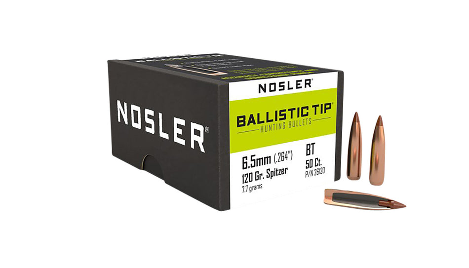 Nosler Ballistic Tip 6.5mm 120gr Color-Coded Hunting Bullet 50/Box