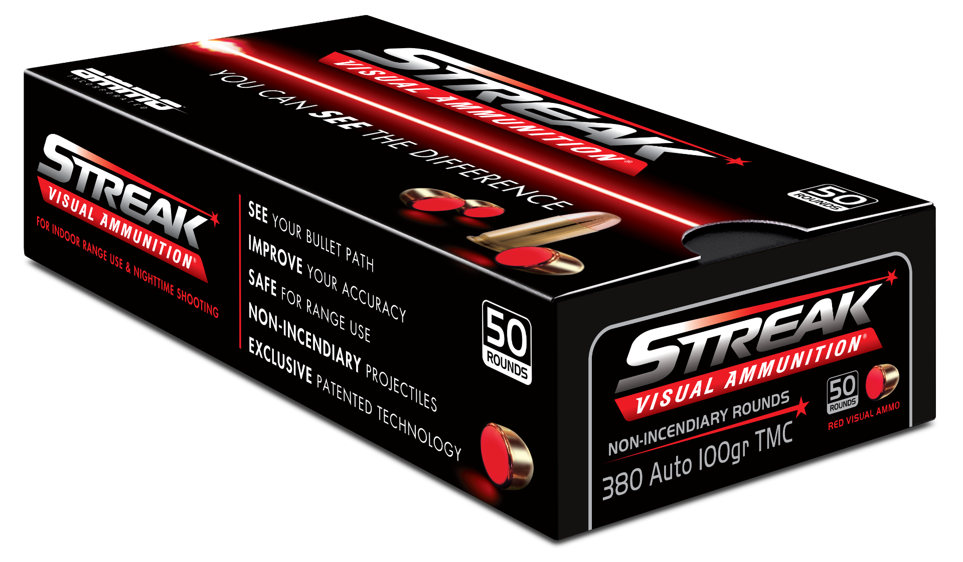 AMMO INC STREAK AMO 380 AUTO 100GR TMC RED