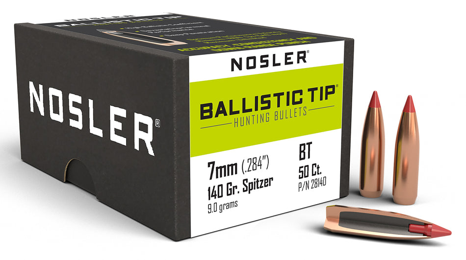 Nosler Ballistic Tip 7mm 140gr Color-Coded Hunting Bullet 50/Box