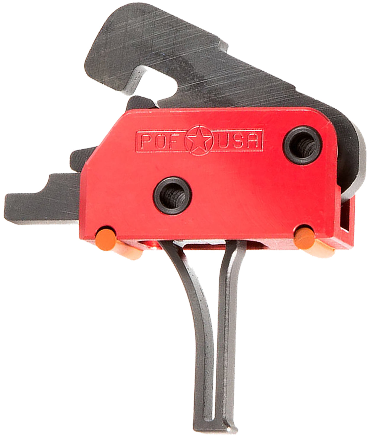 POF 00858 Drop-In Flat Trigger Single-Stage Black/Red 3.5 lb Pull AR Platform