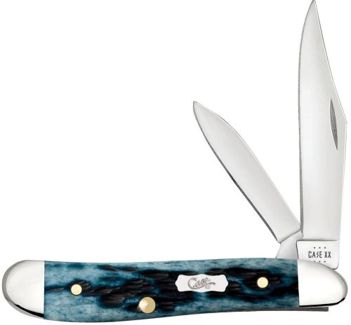 Case Knives Pocket Worn Mediterranean Blue Bone Peanut