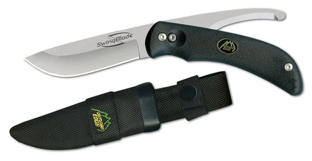 Outdoor Edge SB10N SwingBlade 3.60"/3.20" Folding Skinning/Gutting AUS8 SS Blade TPR Black Handle