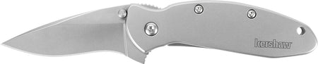 Kershaw 1620FL Scallion 2.40" Folding Drop Point Plain Bead Blasted 420HC SS Blade Bead Blasted 410 Stainless Steel Handle with Pocket Clip