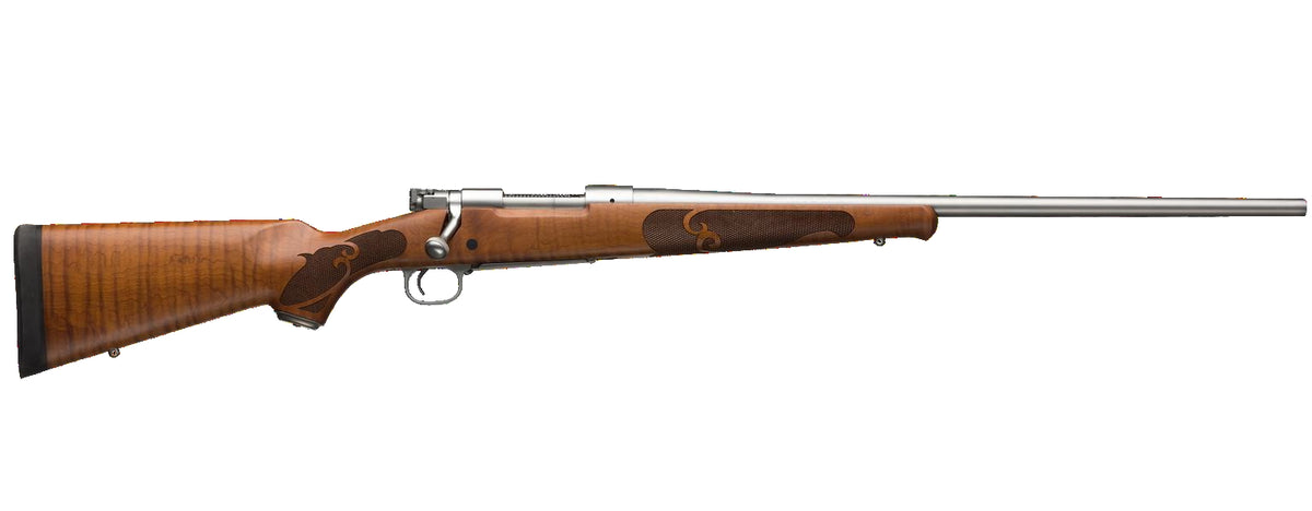 Winchester Repeating Arms 535236294 Model 70 Featherweight 6.5 PRC 3+1 24" Matte Stainless Target Crown Barrel & Drilled & Tapped Receiver, Satin AA French Maple Fixed w/Schnabel Forearm Stock, Right