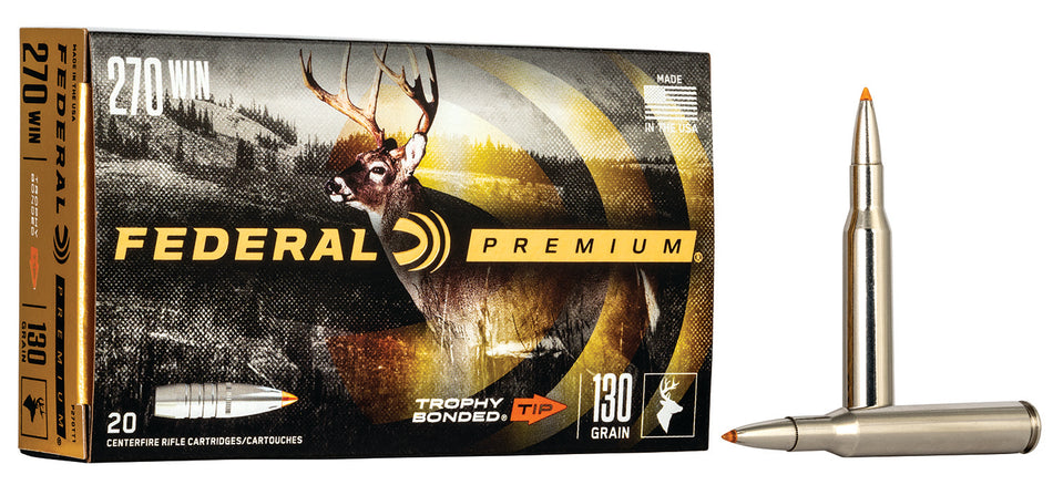 Federal P270TT1 Premium Trophy Bonded Tip  130 Grain .270 Winchester