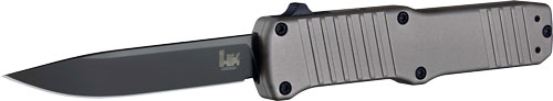 Hogue HK Hadron 3.375" OTF Auto Knife Clip Point Aluminum Frame Gray