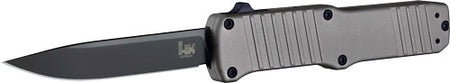 Hogue HK Hadron 3.375" OTF Auto Knife Clip Point Aluminum Frame Gray