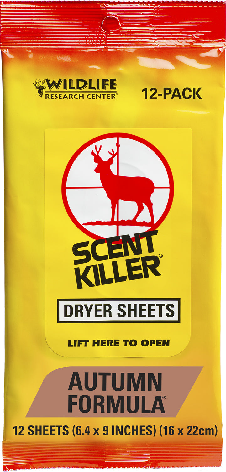 Wildlife Research 580 Scent Killer Autumn Scent Odor Eliminator Dryer Sheets 12 Pack