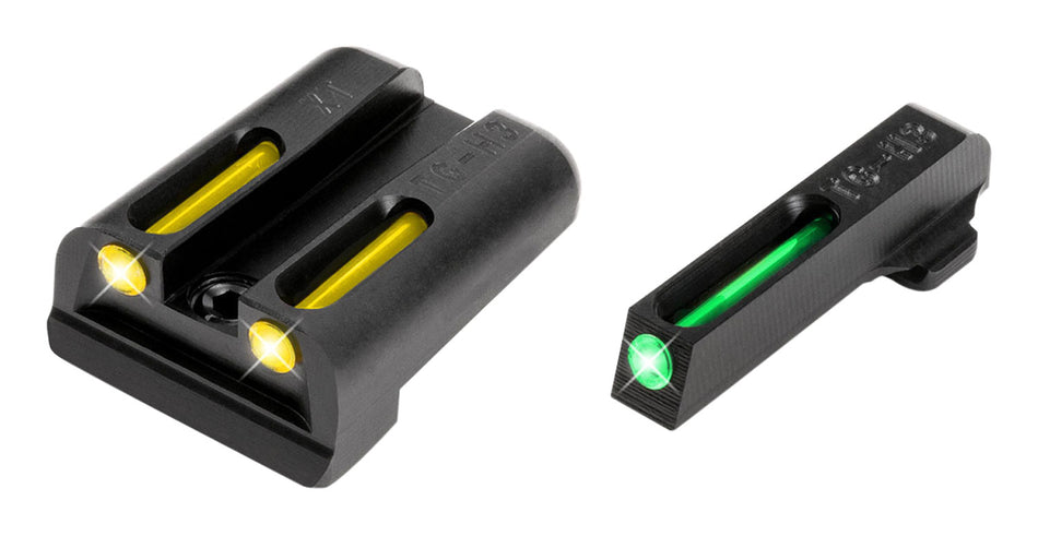 TruGlo TG131XTY TFO Green Tritium Fiber Optic Front Sight Yellow Rear for Springfield Armory XD Series