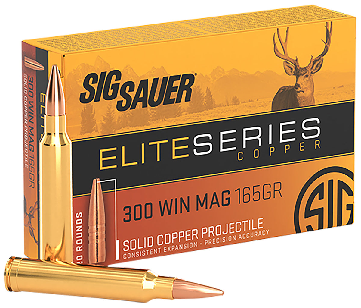 Sig Sauer E3WMH120 Elite Copper Hunting Copper Solid  165 Grain .300 Winchester Mag