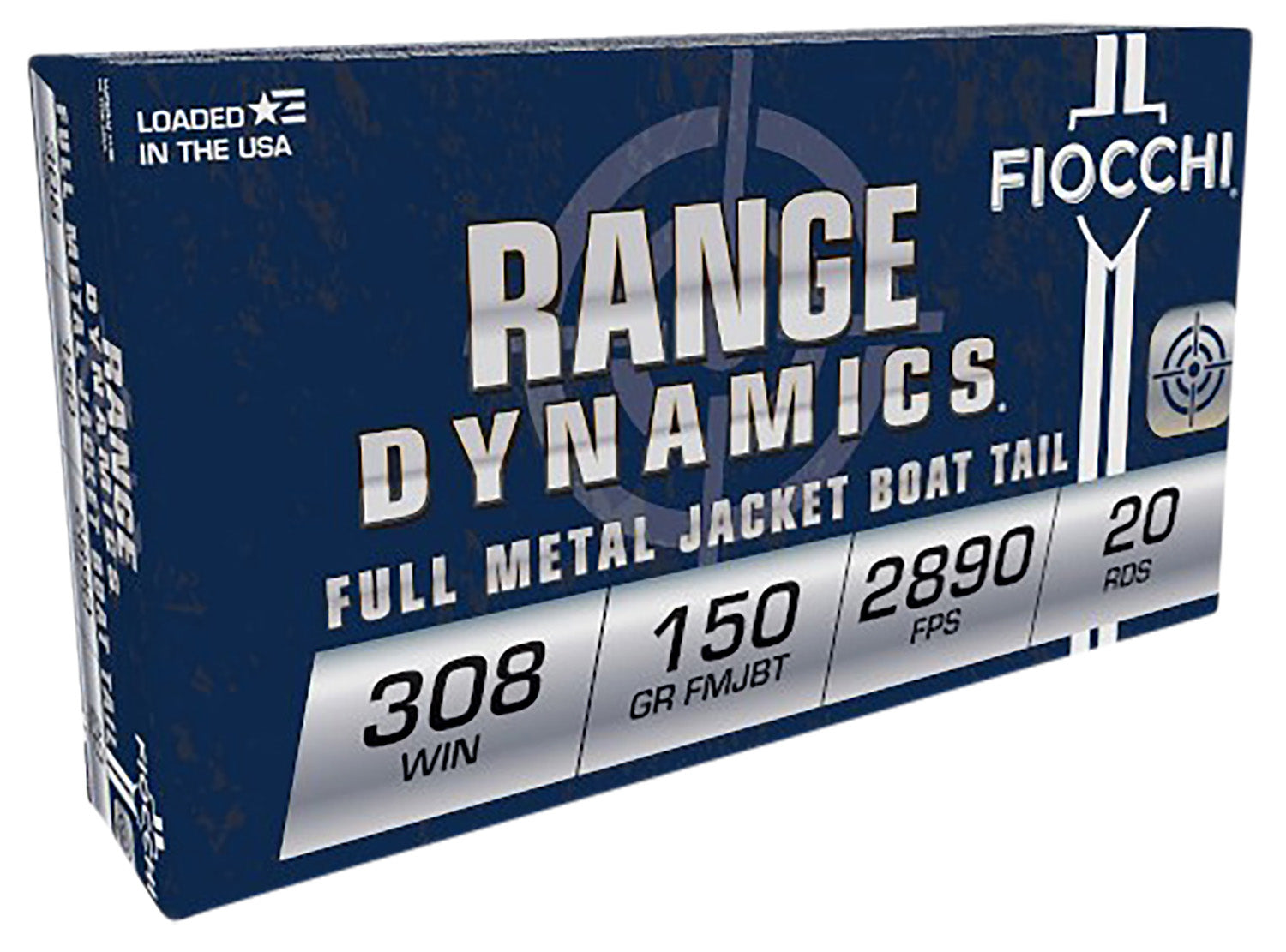 Fiocchi 308A Range Dynamics, Range Dynamics Full Metal Jacket, Full Metal Jacket Boat Tail FMJFMJBT 150150 Grain .308 Win / 7.62x51mm