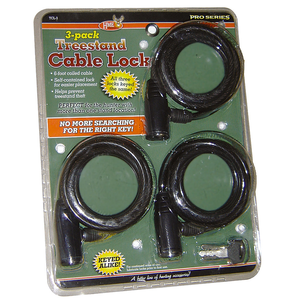 HME Treestand Cable Security Locks 3 Pack Keyed Alike