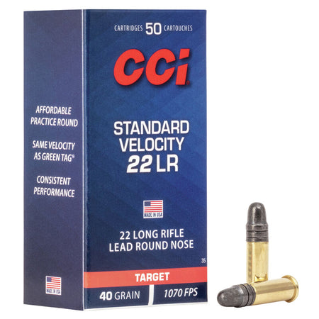 CCI Standard Velocity .22 Long Rifle 40 gr Solid ammo