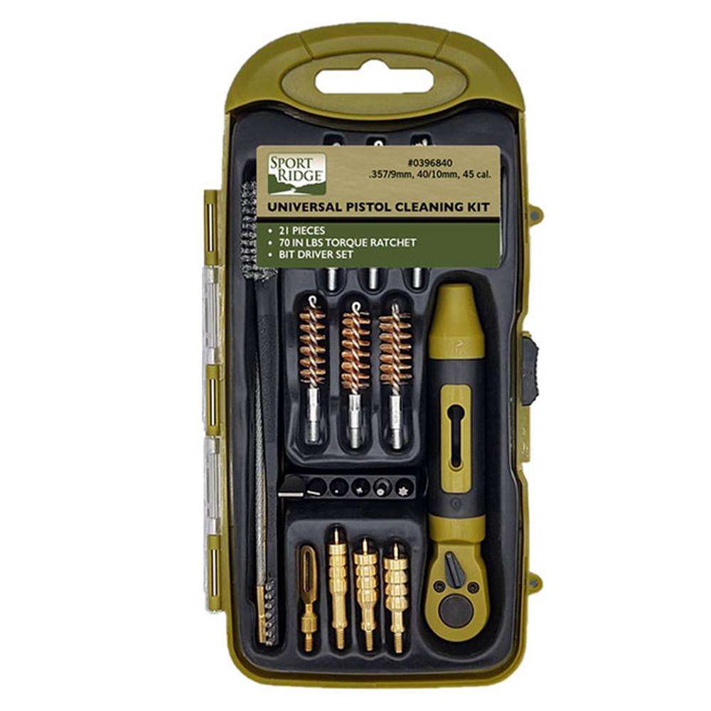Sport Ridge 23-Piece Universal Pistol Cleaning Kit with Ratchet 357/9MM/40/10MM/45
